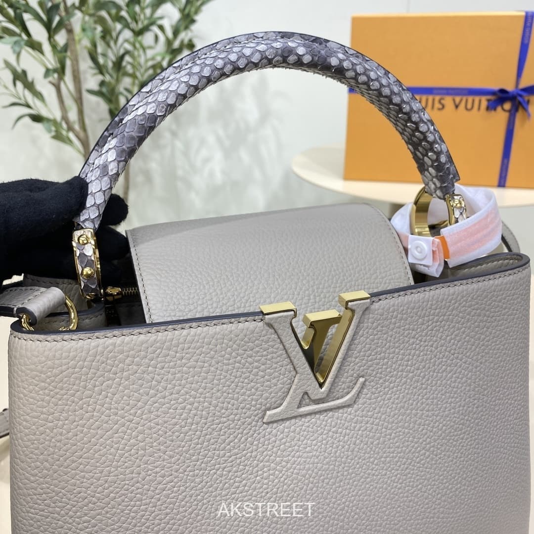 Louis Vuitton Grey Python Leather Bag Strap