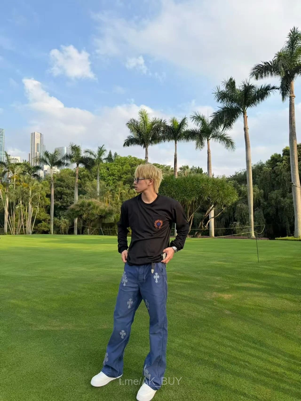 Chrome Hearts Blue Cross Denim Jeans