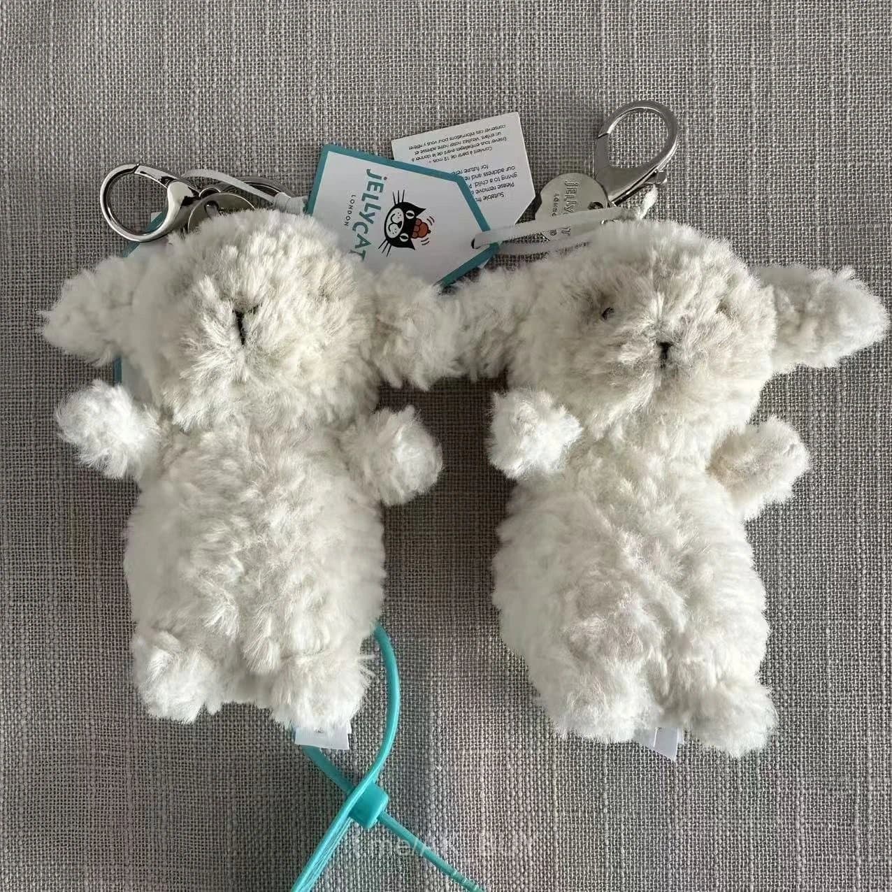 White Plush Sheep Keychain