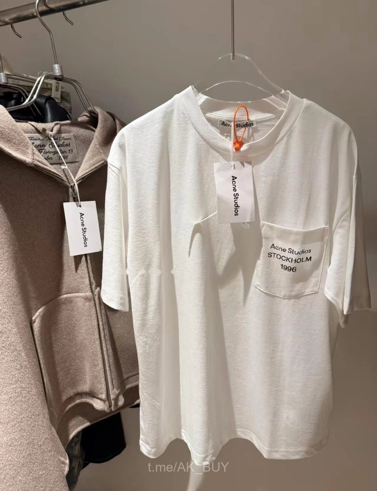 Acne Studios White Cotton Pocket T-Shirt