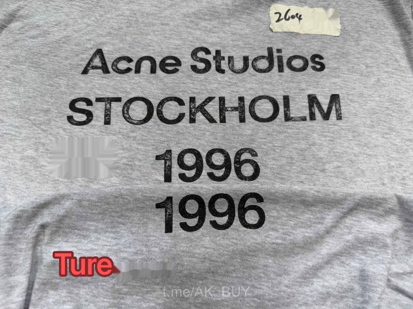 Acne Studios Grey Cotton Printed T-Shirt
