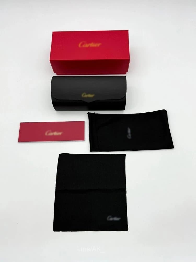 Cartier Black Metal Rimless Eyeglasses
