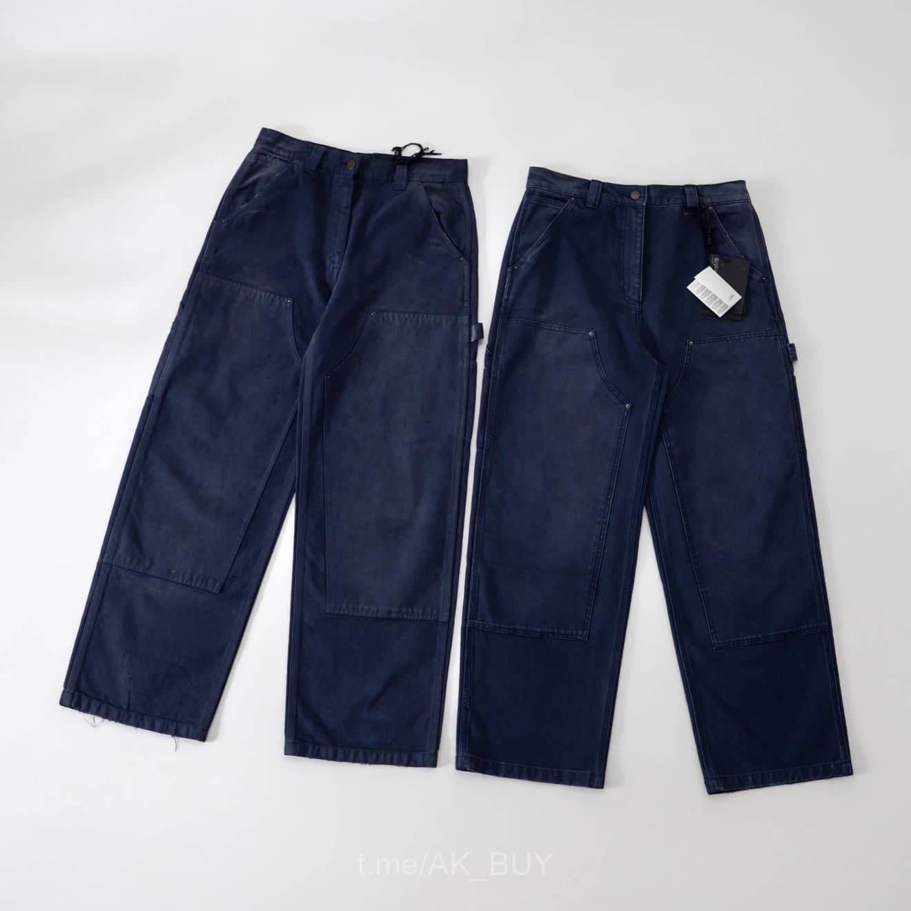 Blue Cotton Denim Pants