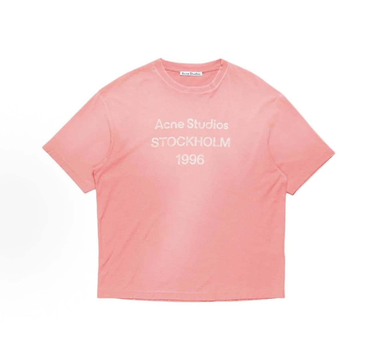 Acne Studios Pink Cotton Logo Print T-Shirt