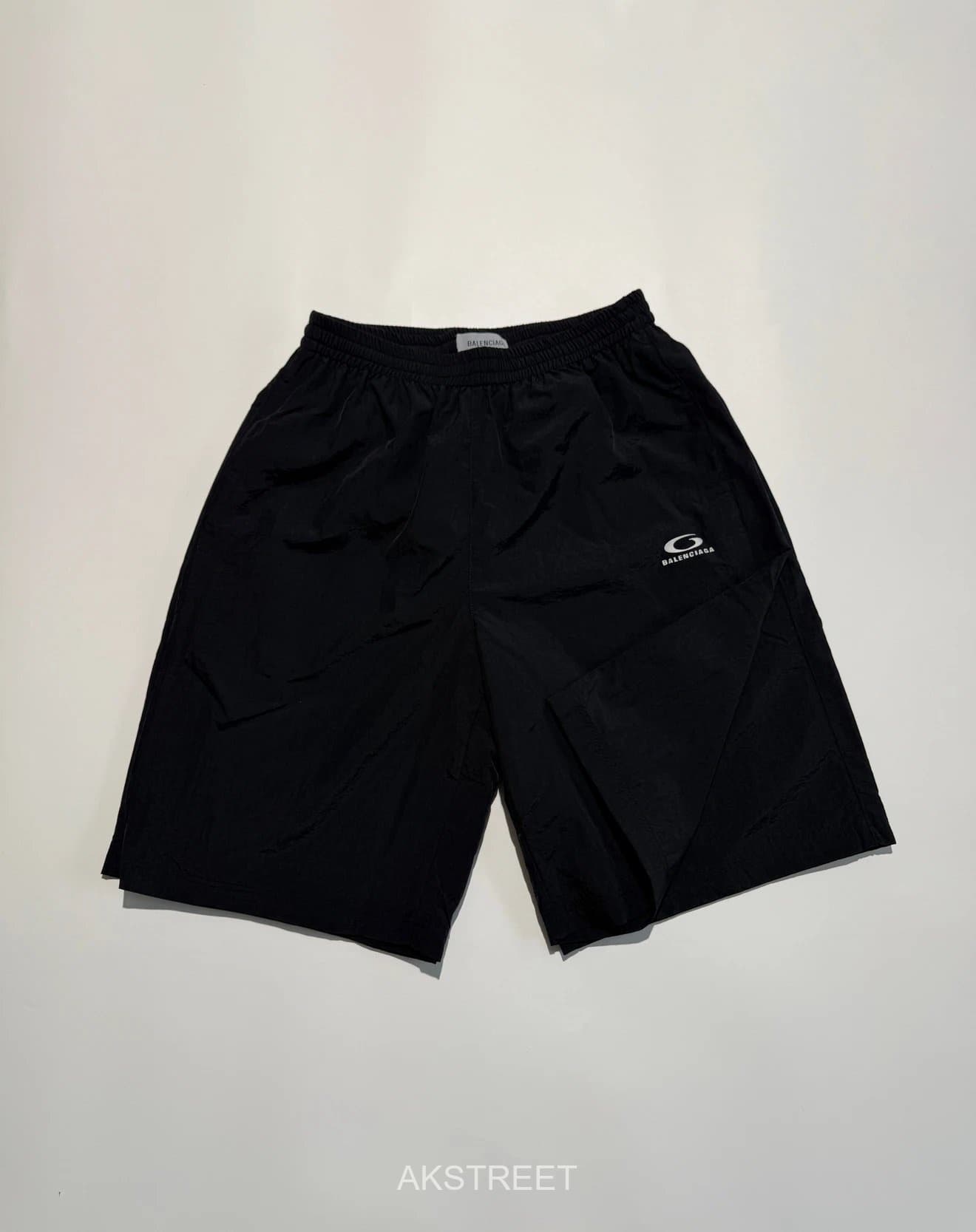 Balenciaga Black Nylon Athletic Shorts