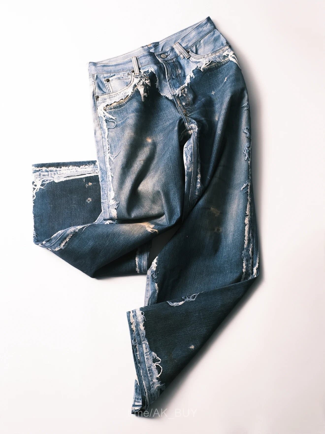 Blue Distressed Denim Jeans