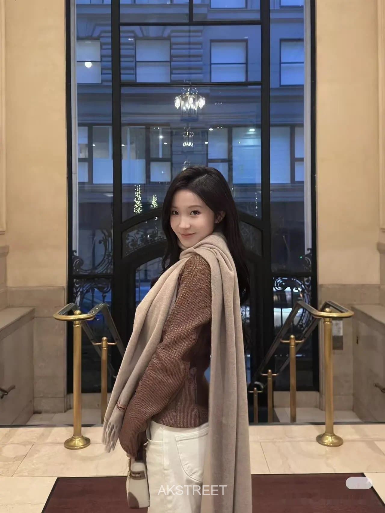 Acne Studios Beige Wool Fringe Scarf