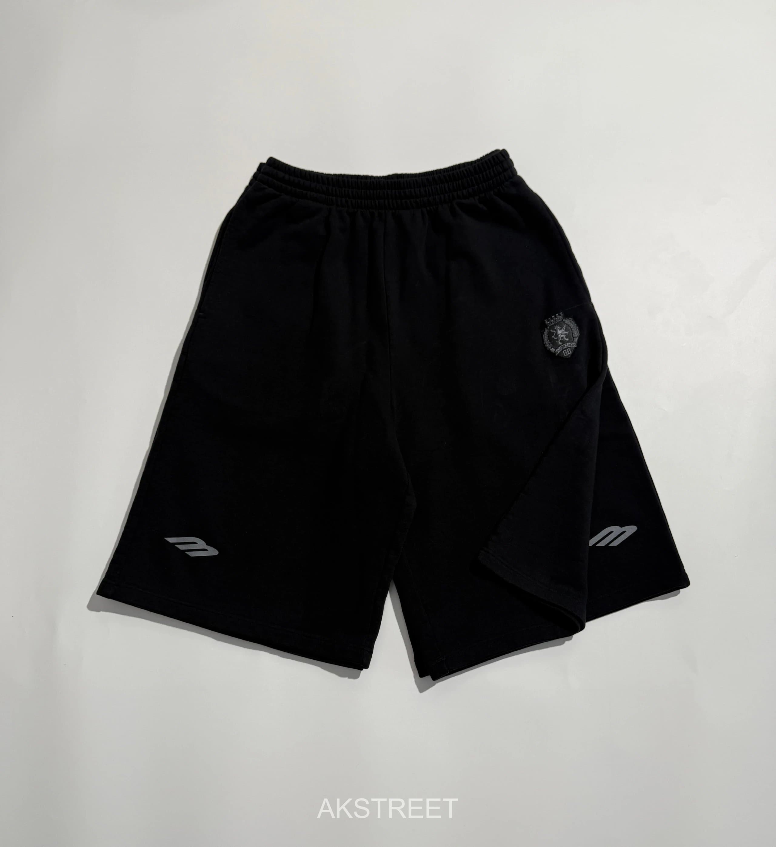 Balenciaga Black Cotton Fleece Sweatshorts