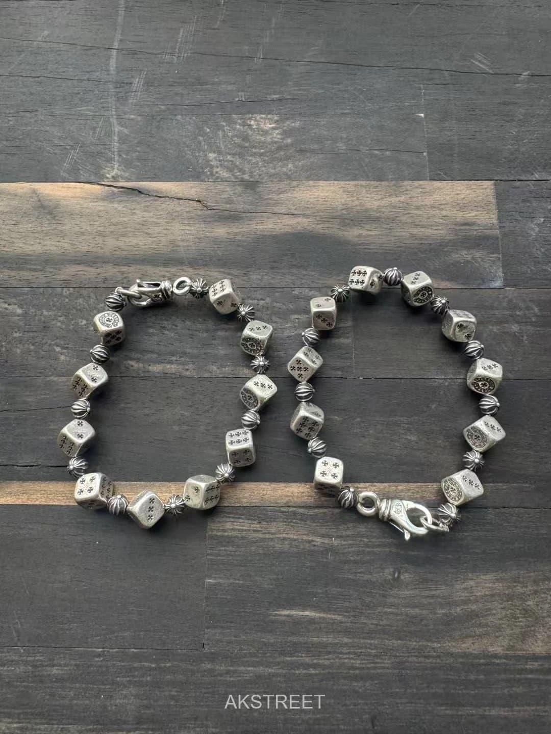 Chrome Hearts Silver Dice Sterling Bracelet