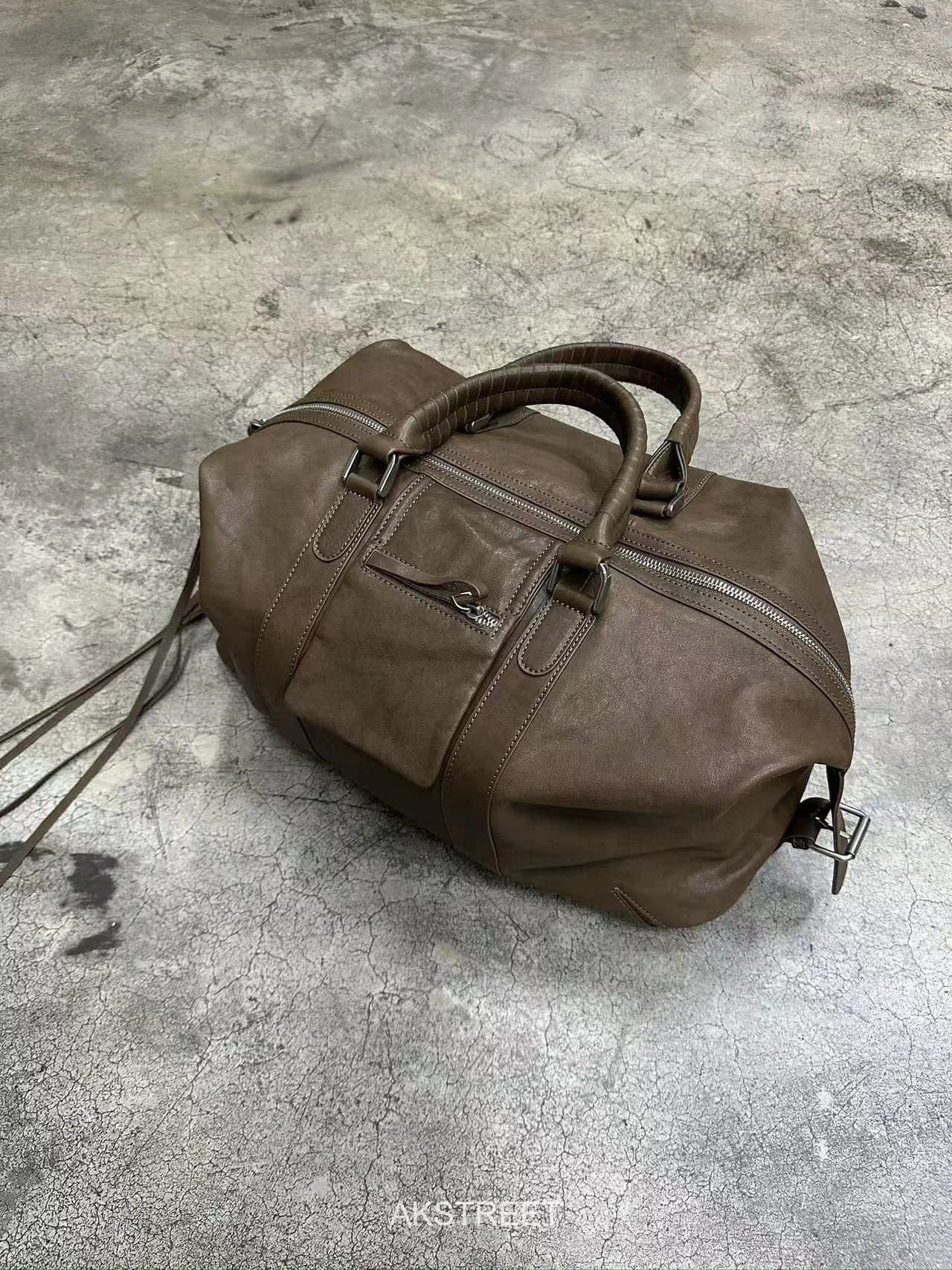 Balenciaga Brown Leather Duffel Bag