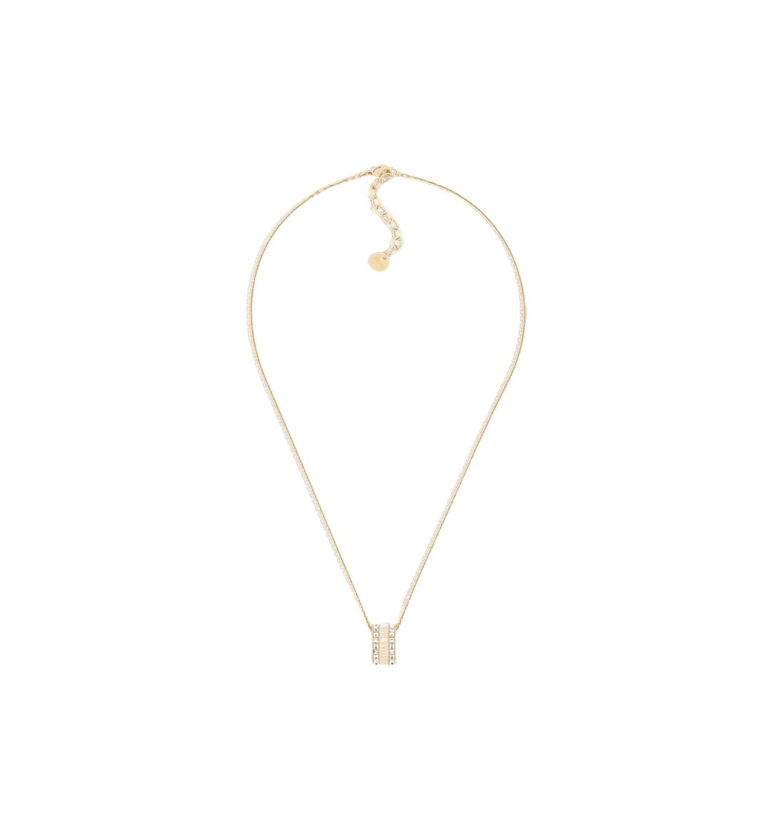 Christian Dior Gold Metal Crystal Pendant Necklace