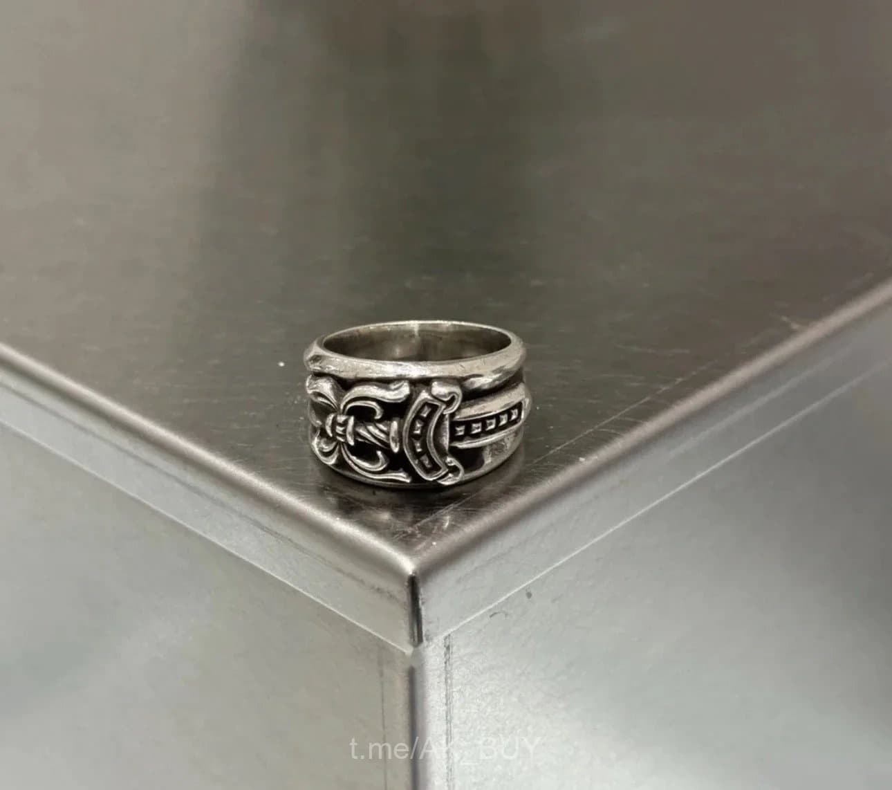 Chrome Hearts Silver Metal Dagger Ring