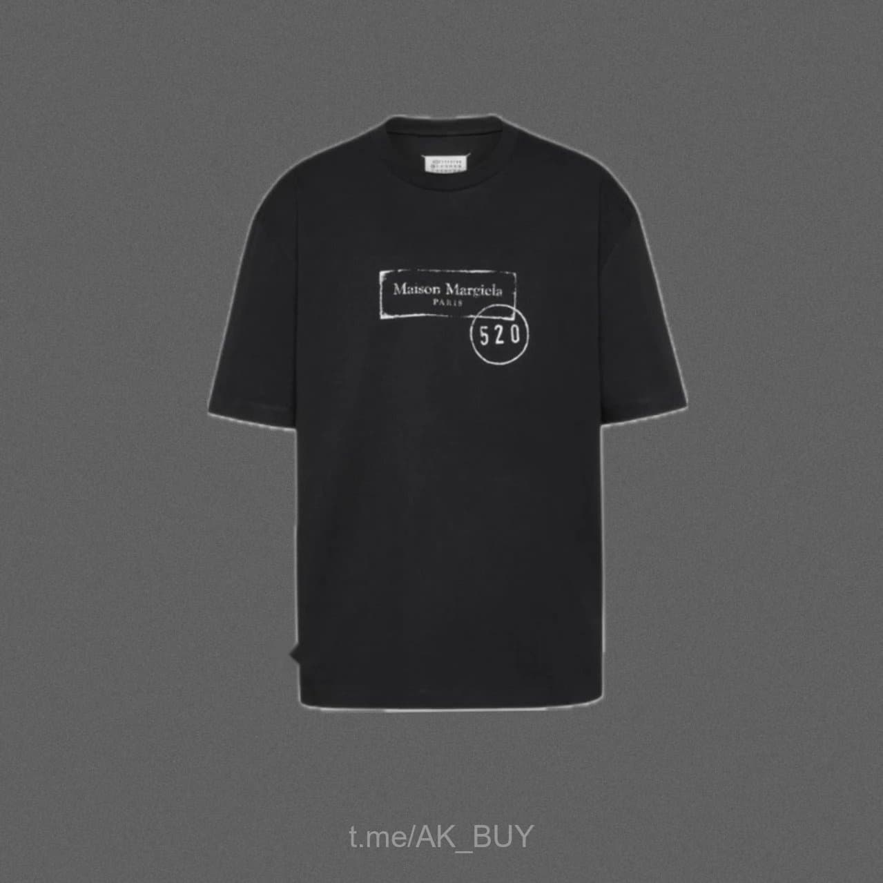 Maison Margiela Black Graphic Cotton T-Shirt