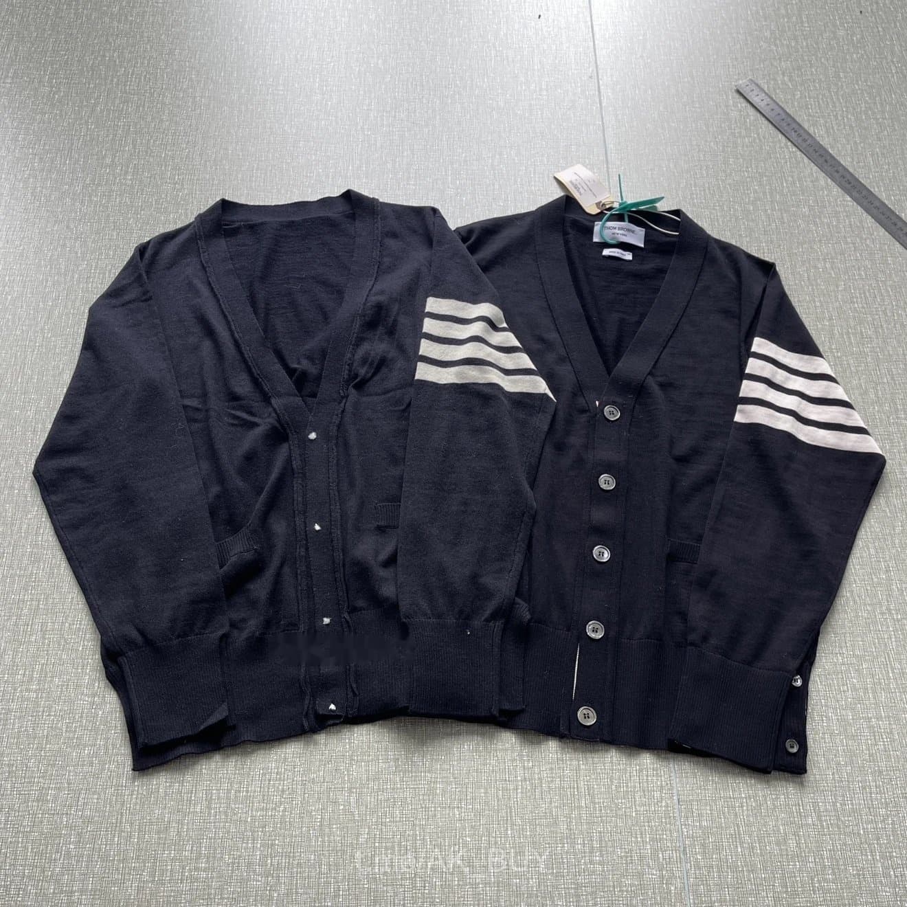 Thom Browne Black Cotton Buttoned Cardigan