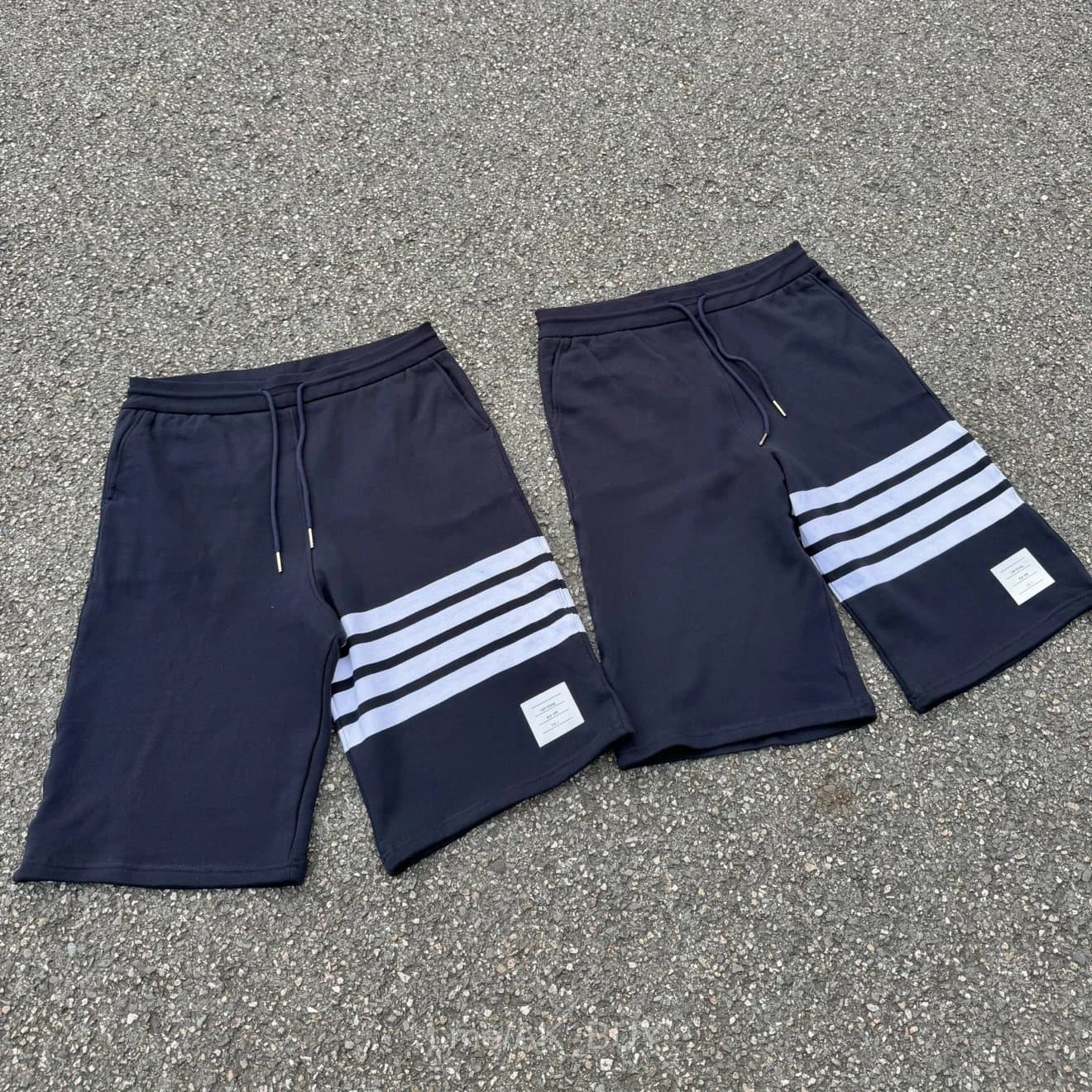Thom Browne Navy Cotton Striped Sweatshirt