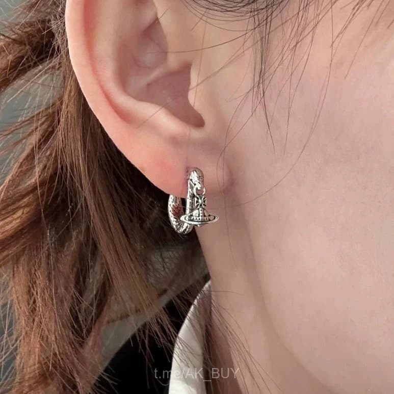 Vivienne Westwood Silver Snake Hoop Earrings