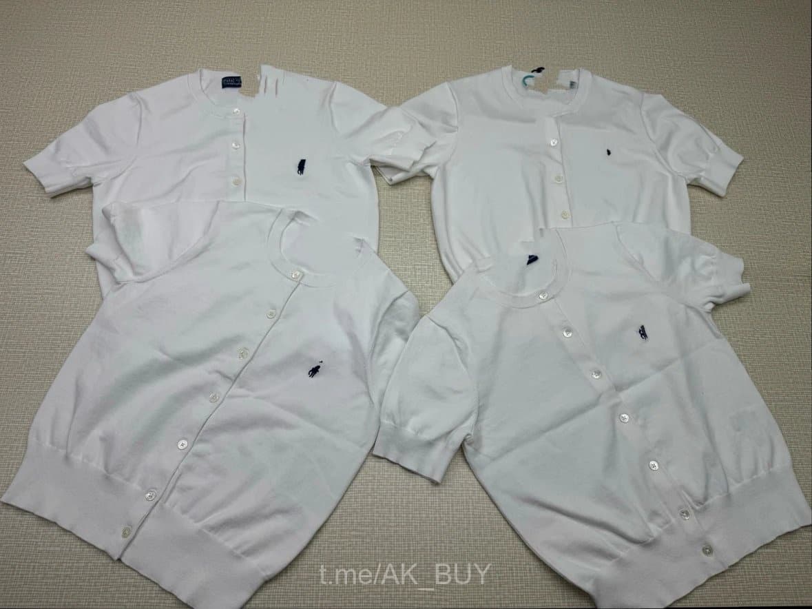 Ralph Lauren White Cotton Button Cardigan