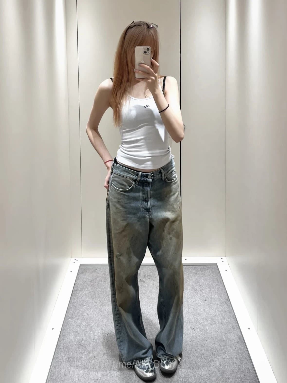 Acne Studios Blue Distressed Denim Jeans