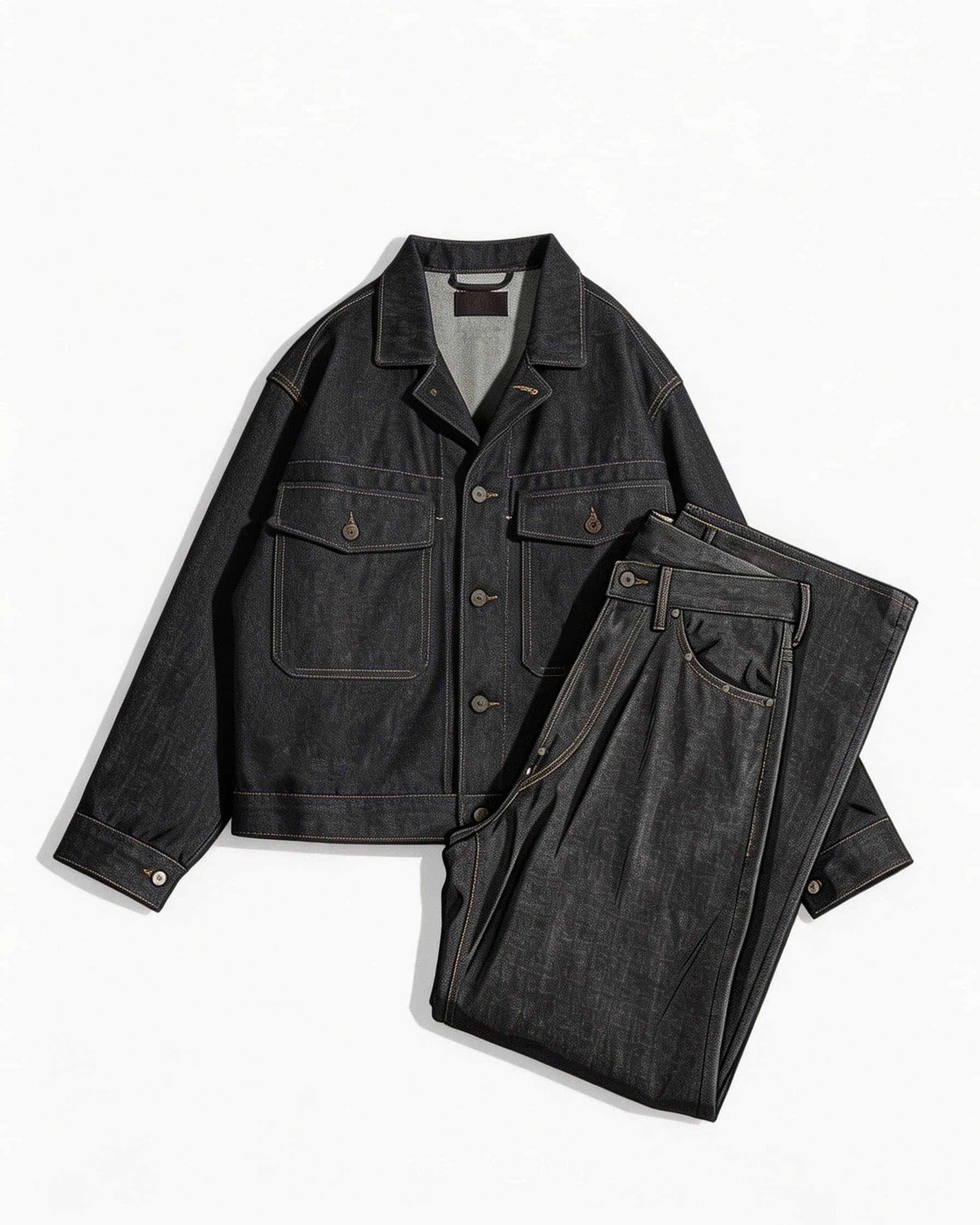 Dark Denim Cotton Two Piece Outfit