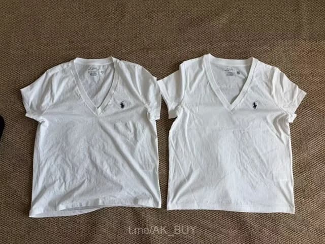 Ralph Lauren White Cotton V-Neck T-Shirt