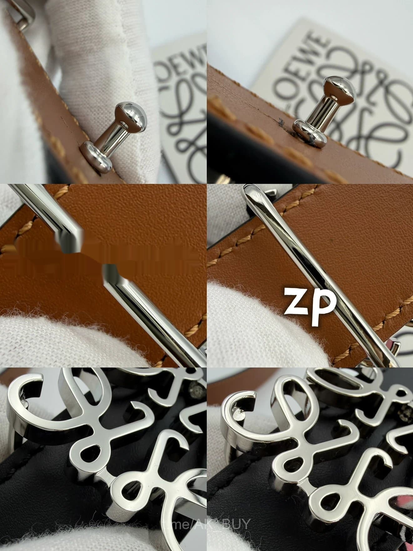 Loewe Black Leather Anagram Belt