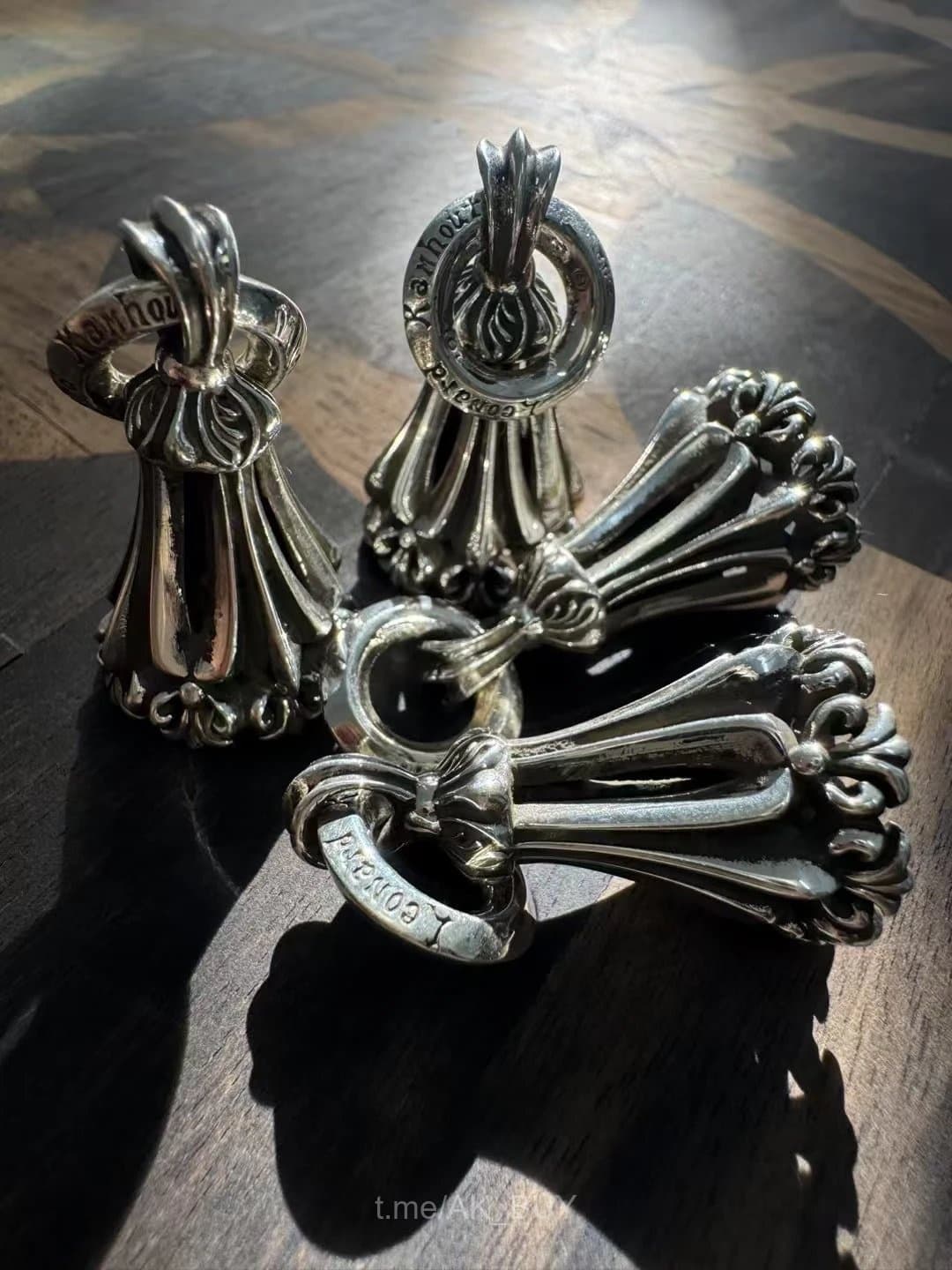 Chrome Hearts Silver Metal Tassel Keychain