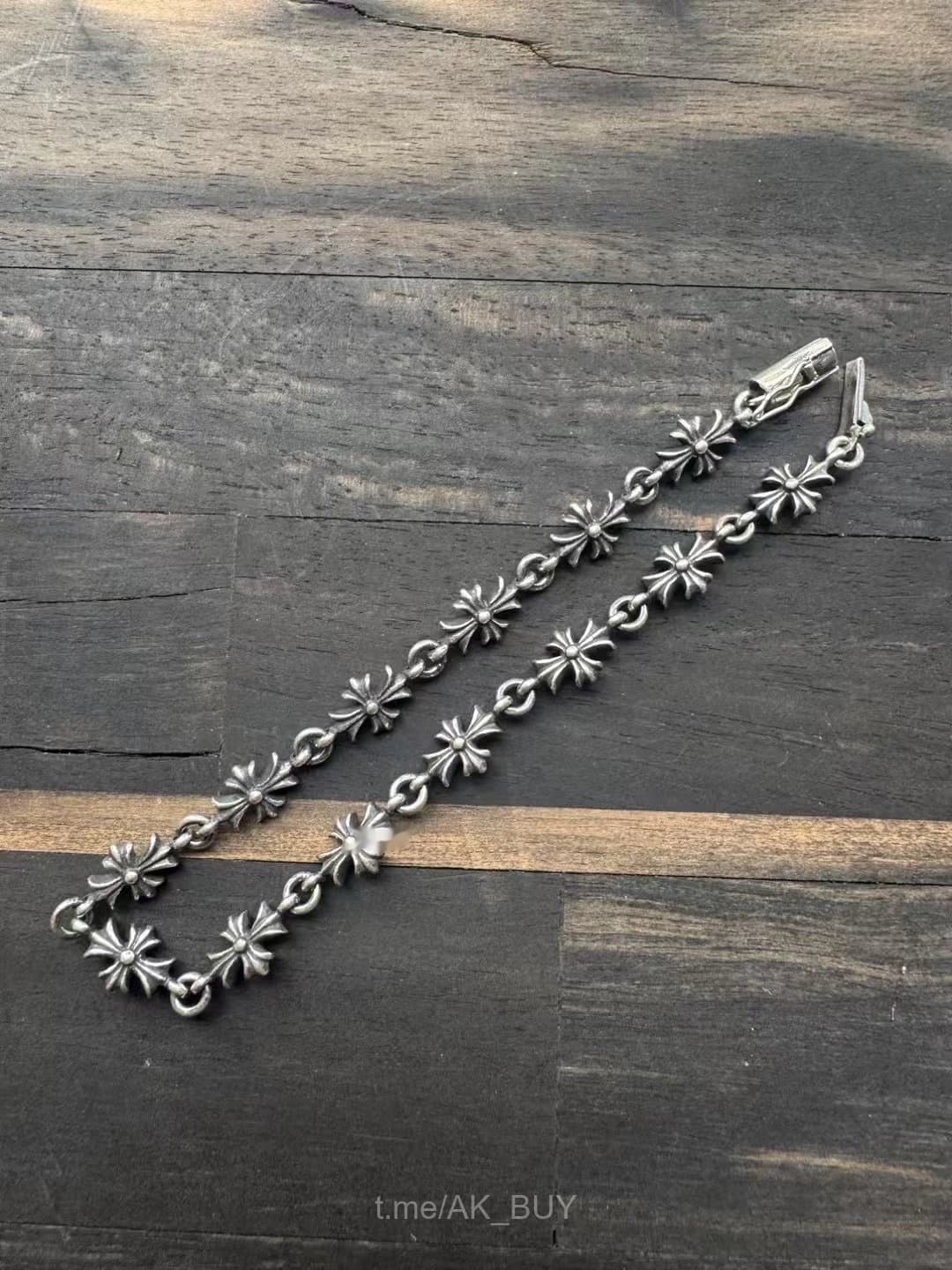 Chrome Hearts Silver Metal Cross Motif Necklace