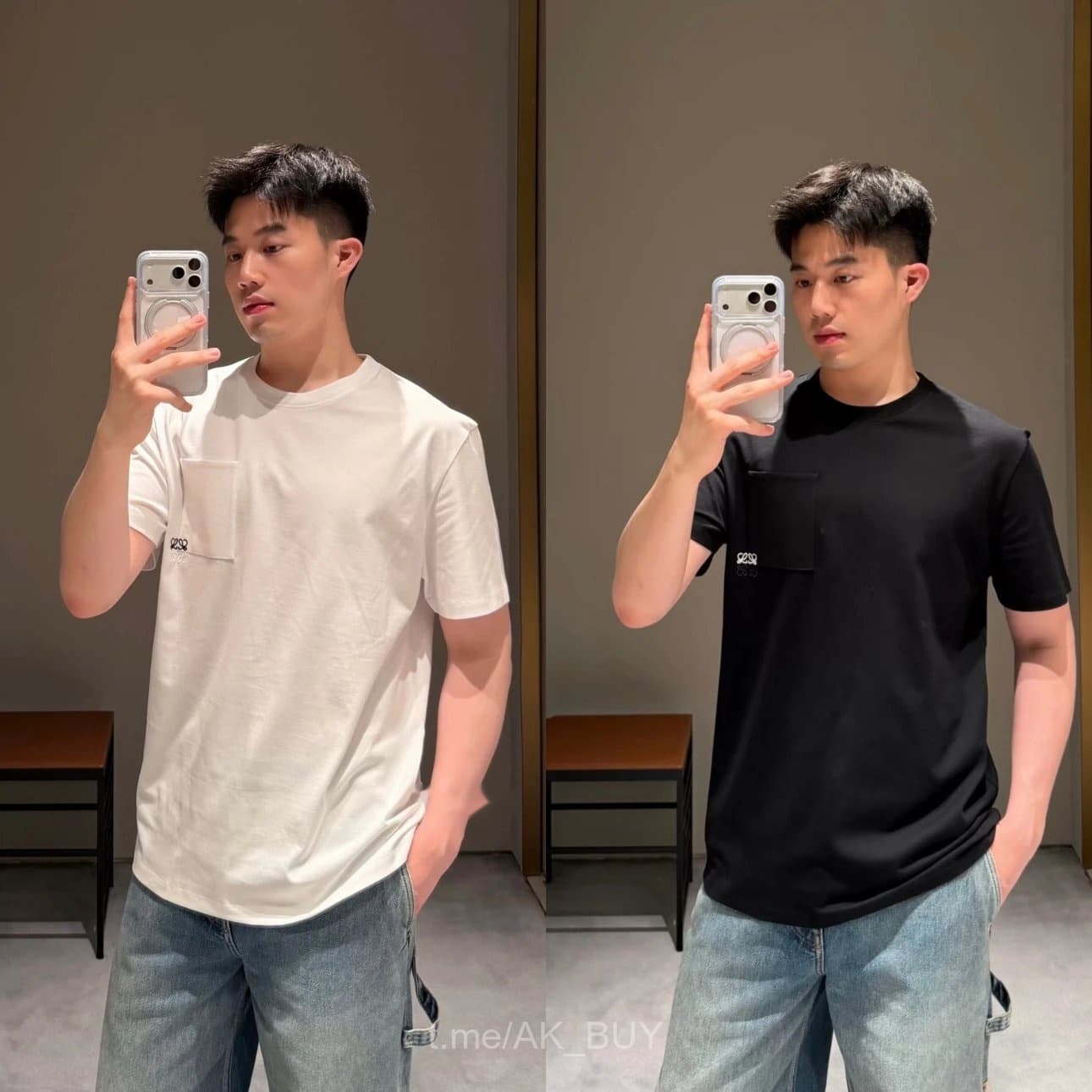 Loewe White Cotton Pocket T-Shirt