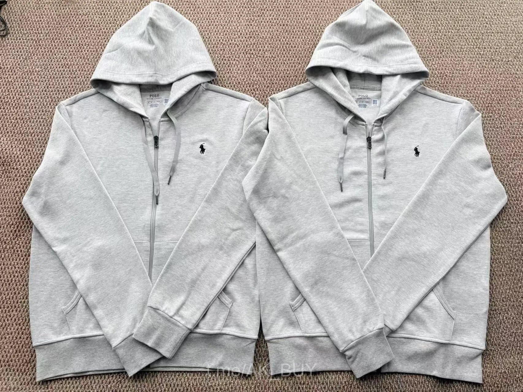 Ralph Lauren Grey Marl Cotton Zip Hoodie