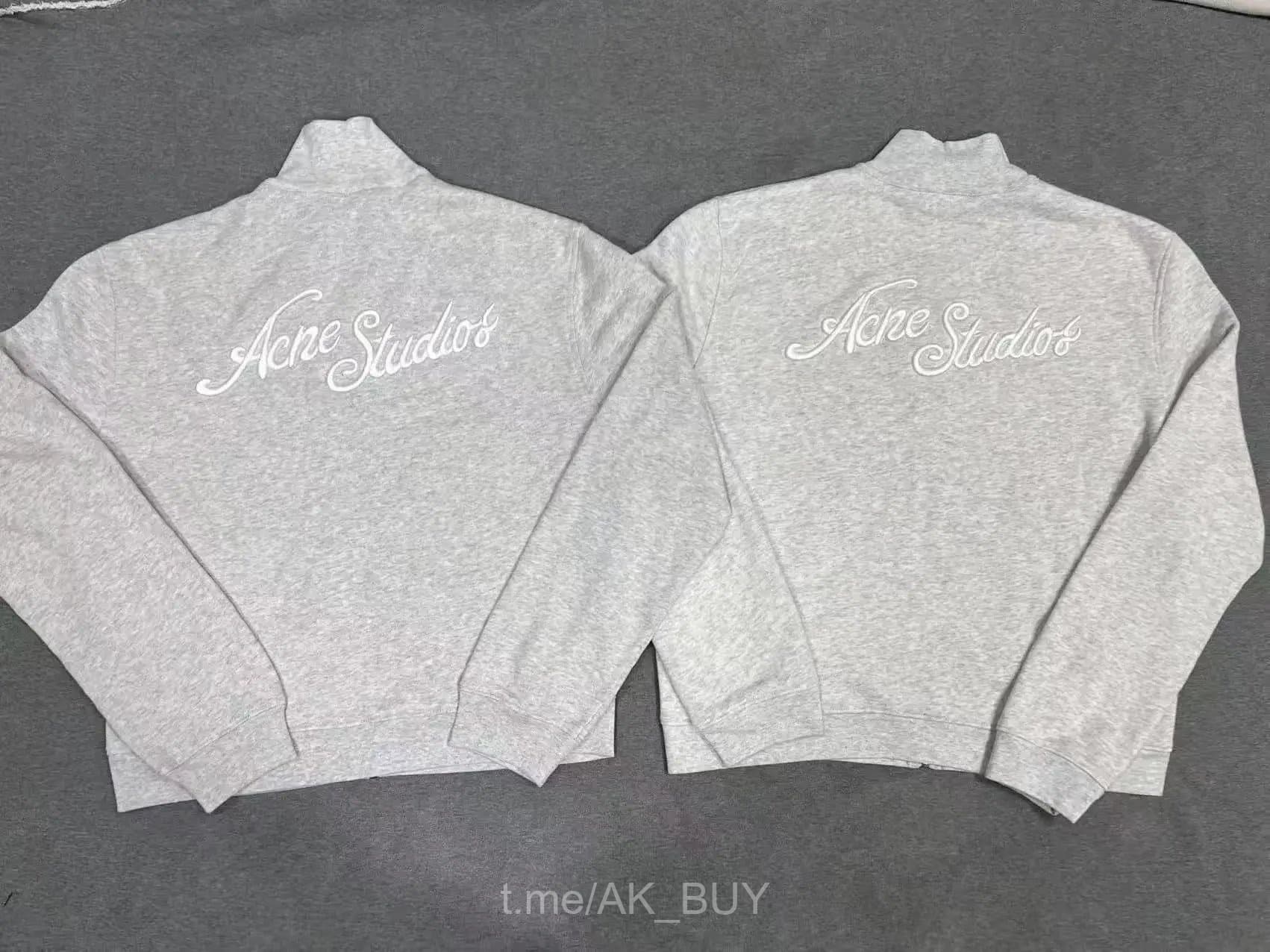 Acne Studios Grey Cotton Embroidered Sweatshirt