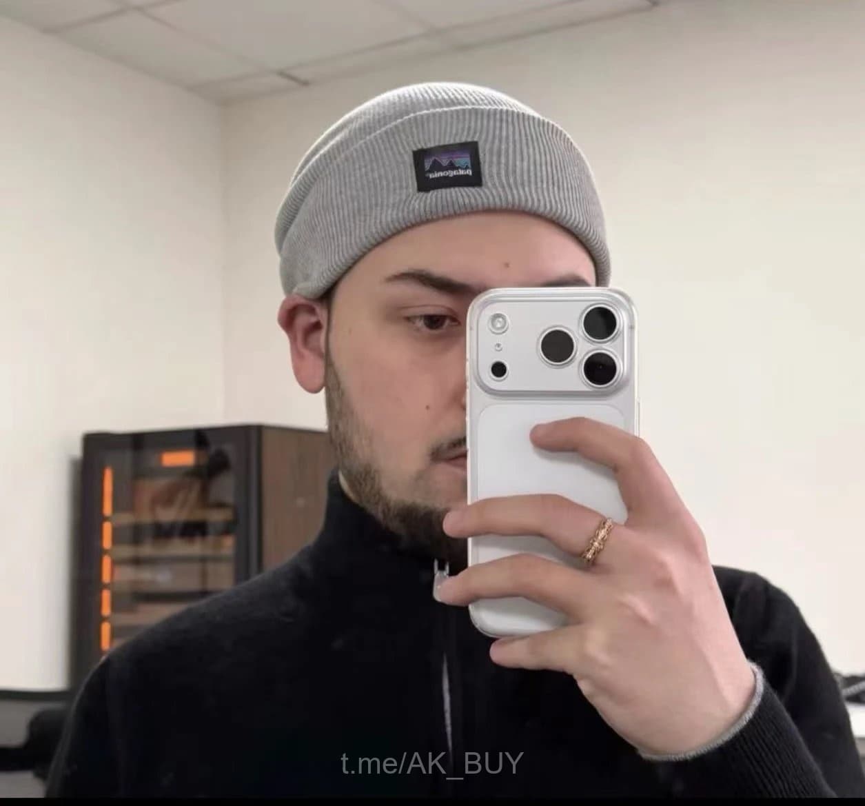Patagonia Grey Ribbed Knit Beanie