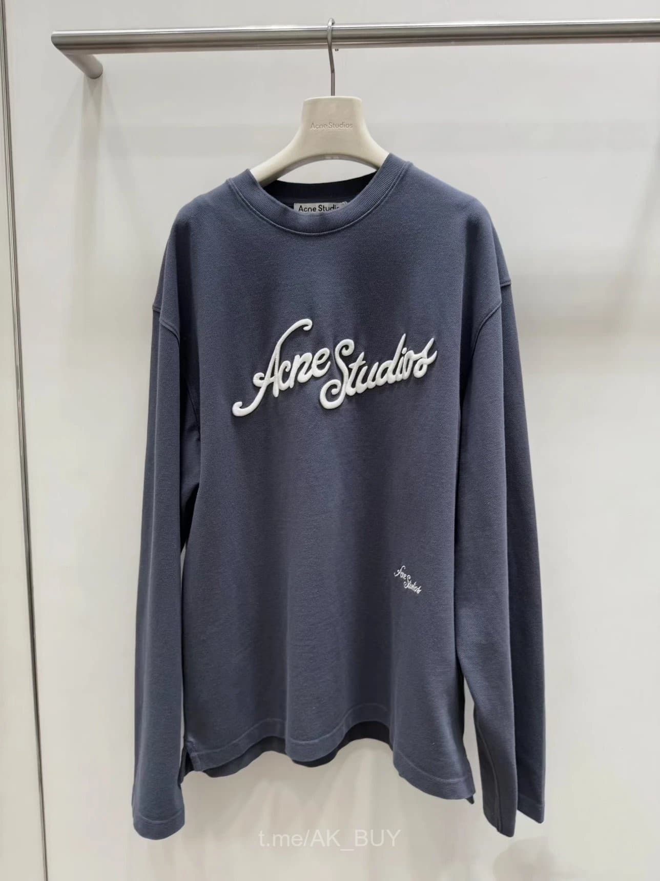 Acne Studios Grey Cotton Logo Sweatshirt