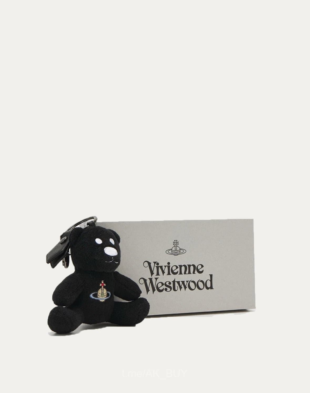 Vivienne Westwood Black Plush Bear Keychain