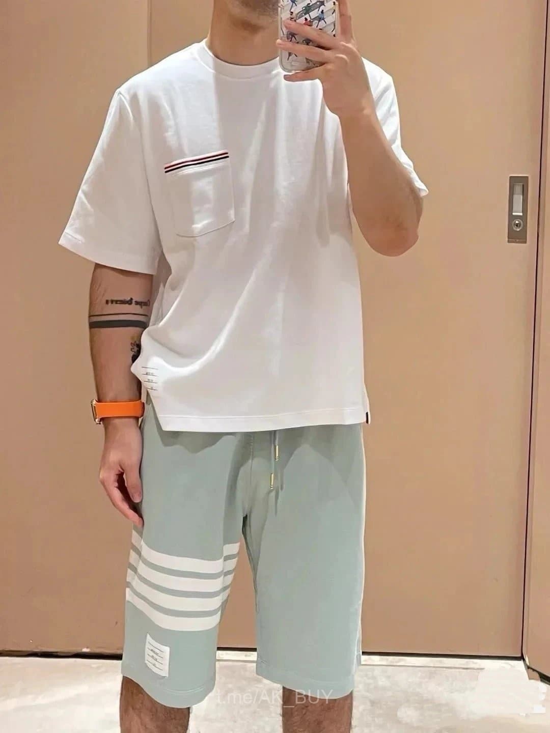 Thom Browne White Cotton Pocket T-Shirt
