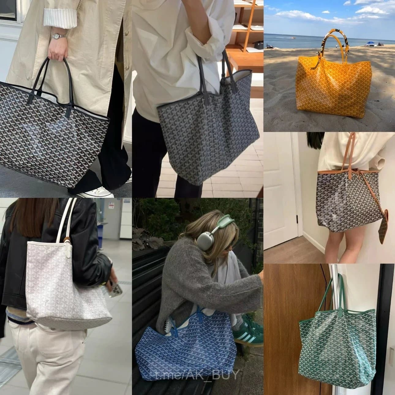 Goyard Grey Coated Canvas Tote Bag