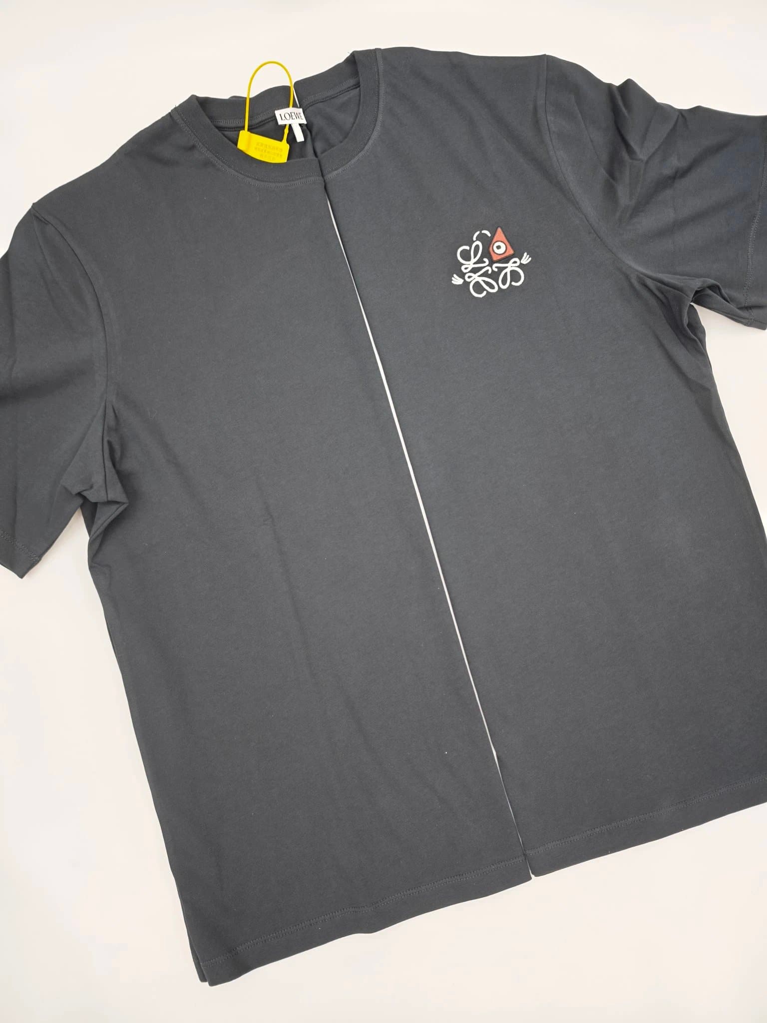 Loewe Black Embroidered Cotton T Shirt