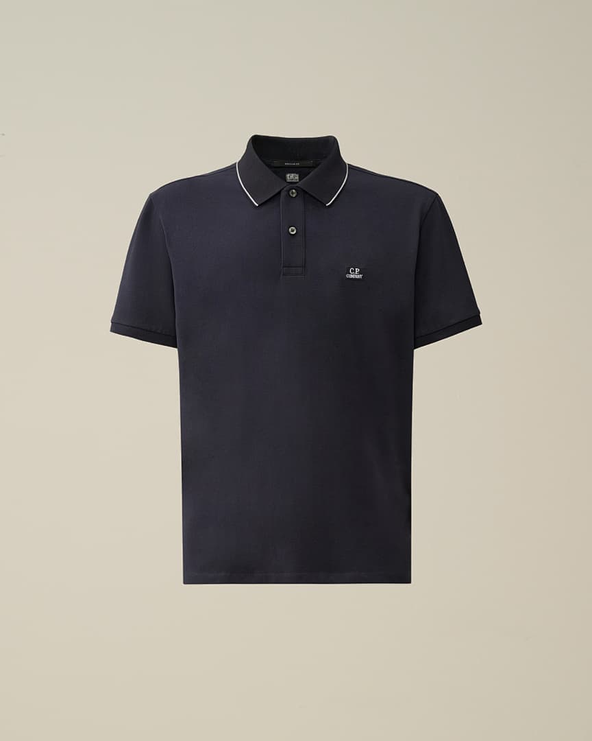 C.P. Company Piquet Striped Collar Polo