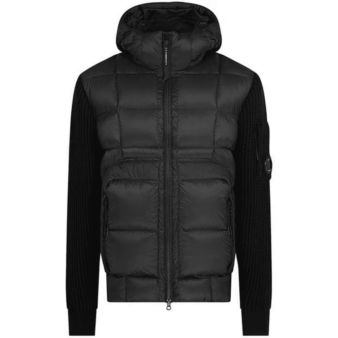 C.P. Company Mixed Hooded Wool Cardigan