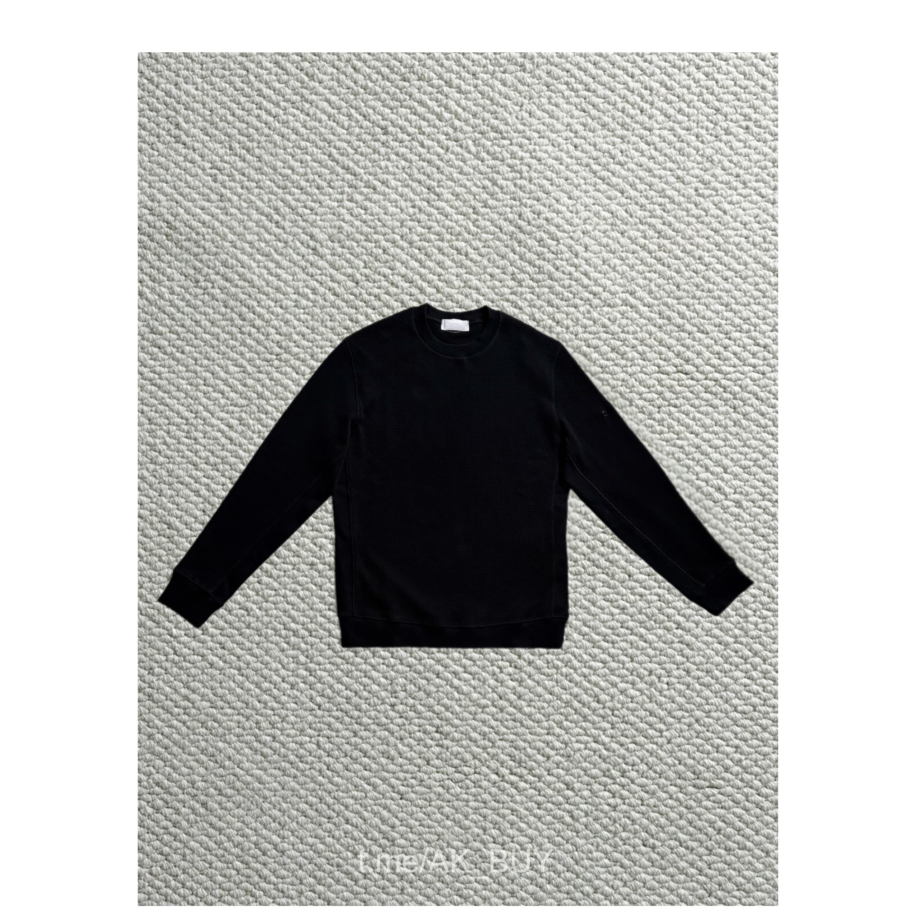 Stone Island Black Waffle Cotton Sweater