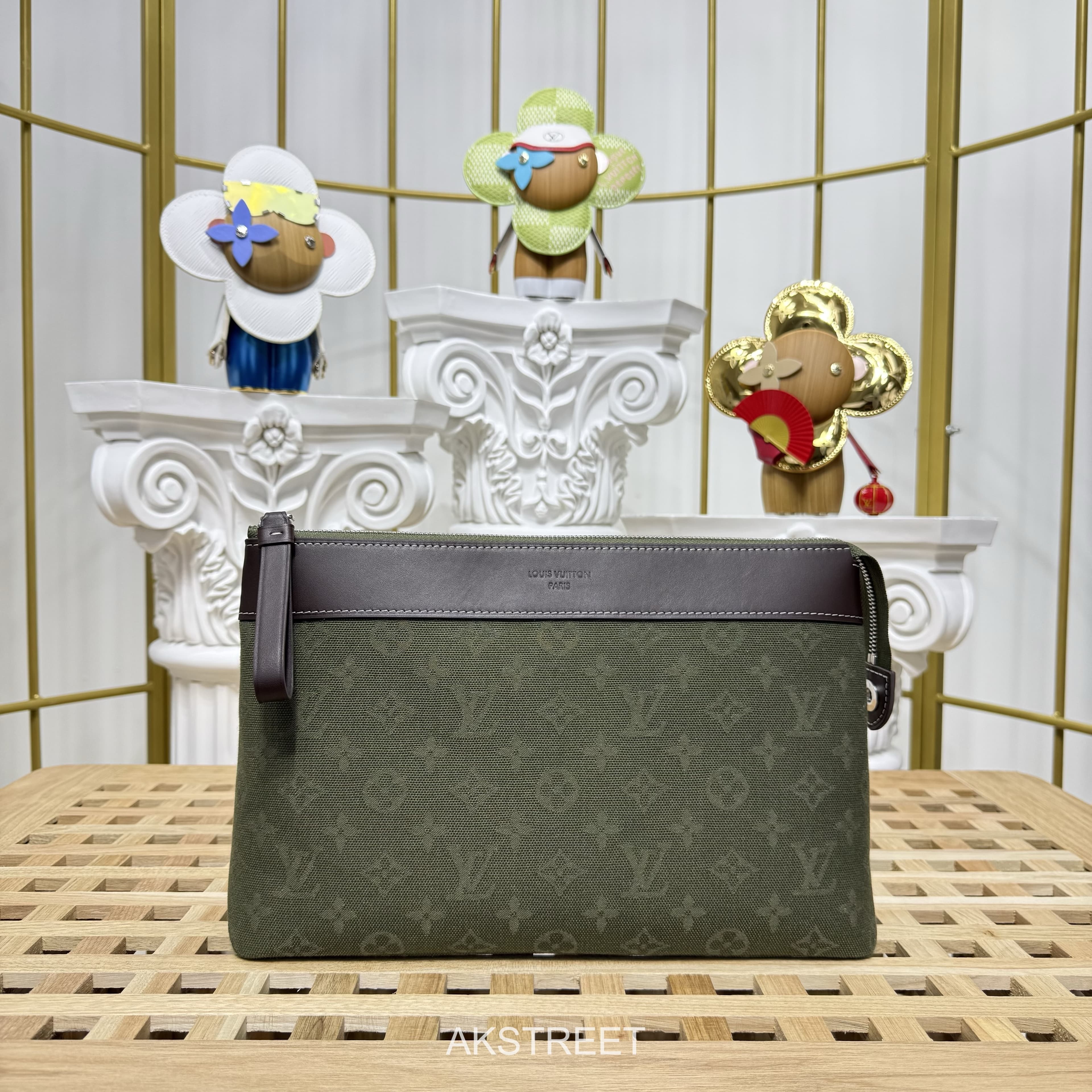 Louis Vuitton Khaki Monogram Canvas Pouch