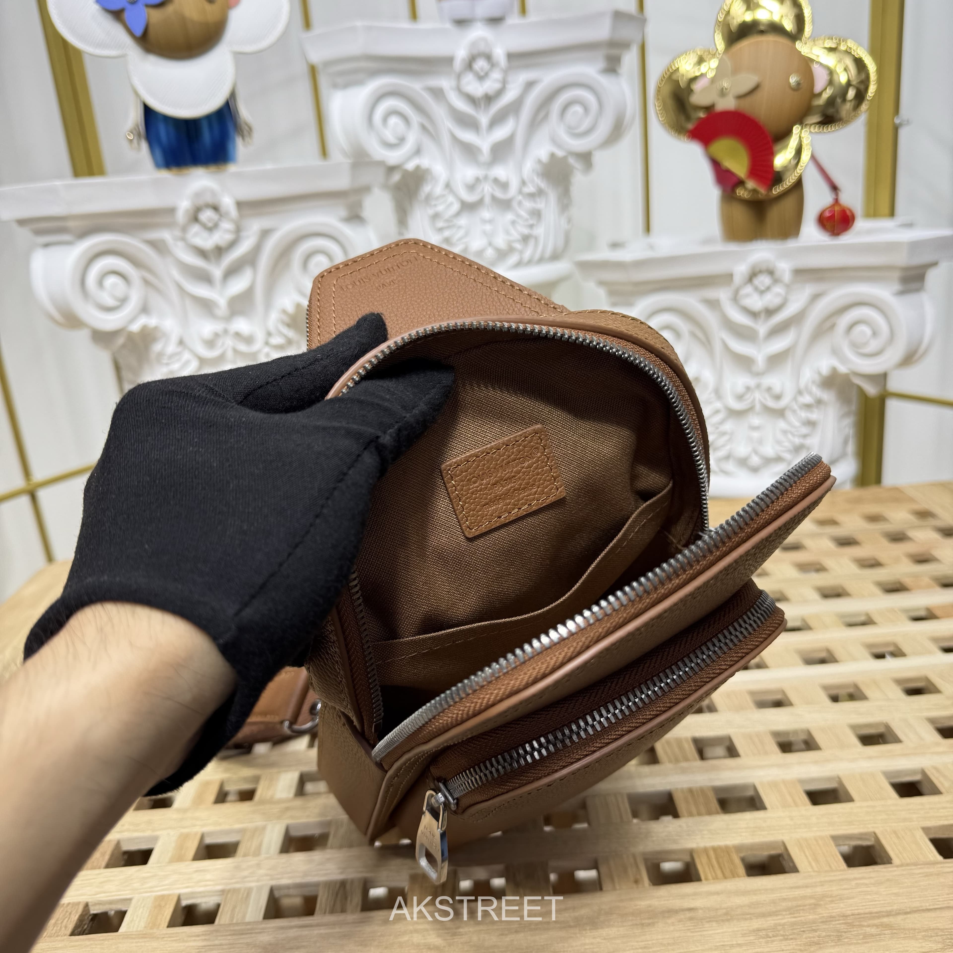 Louis Vuitton Brown Leather Sling Bag