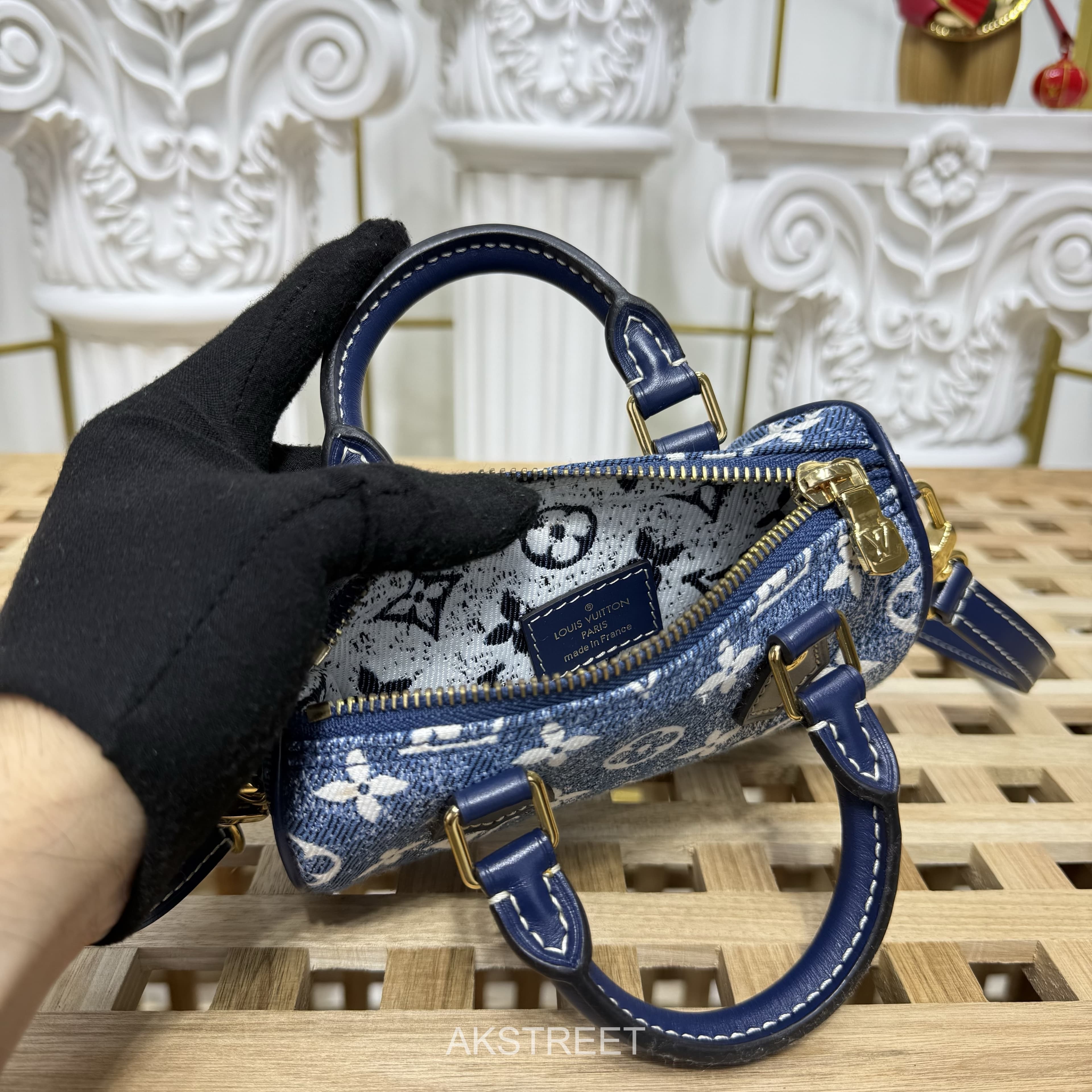 Louis Vuitton Blue Denim Monogram Handbag