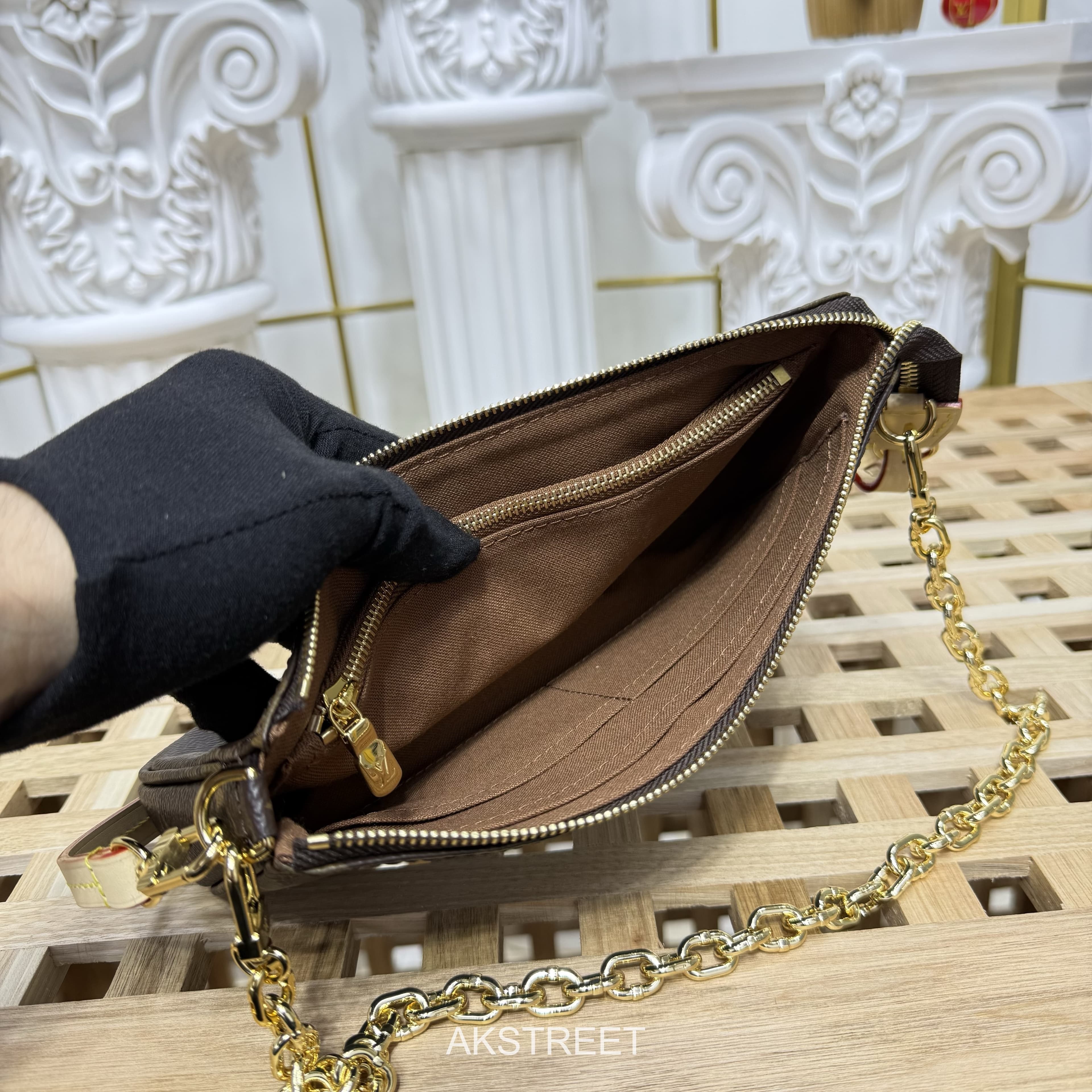 Louis Vuitton Brown Monogram Canvas Chain Pouch