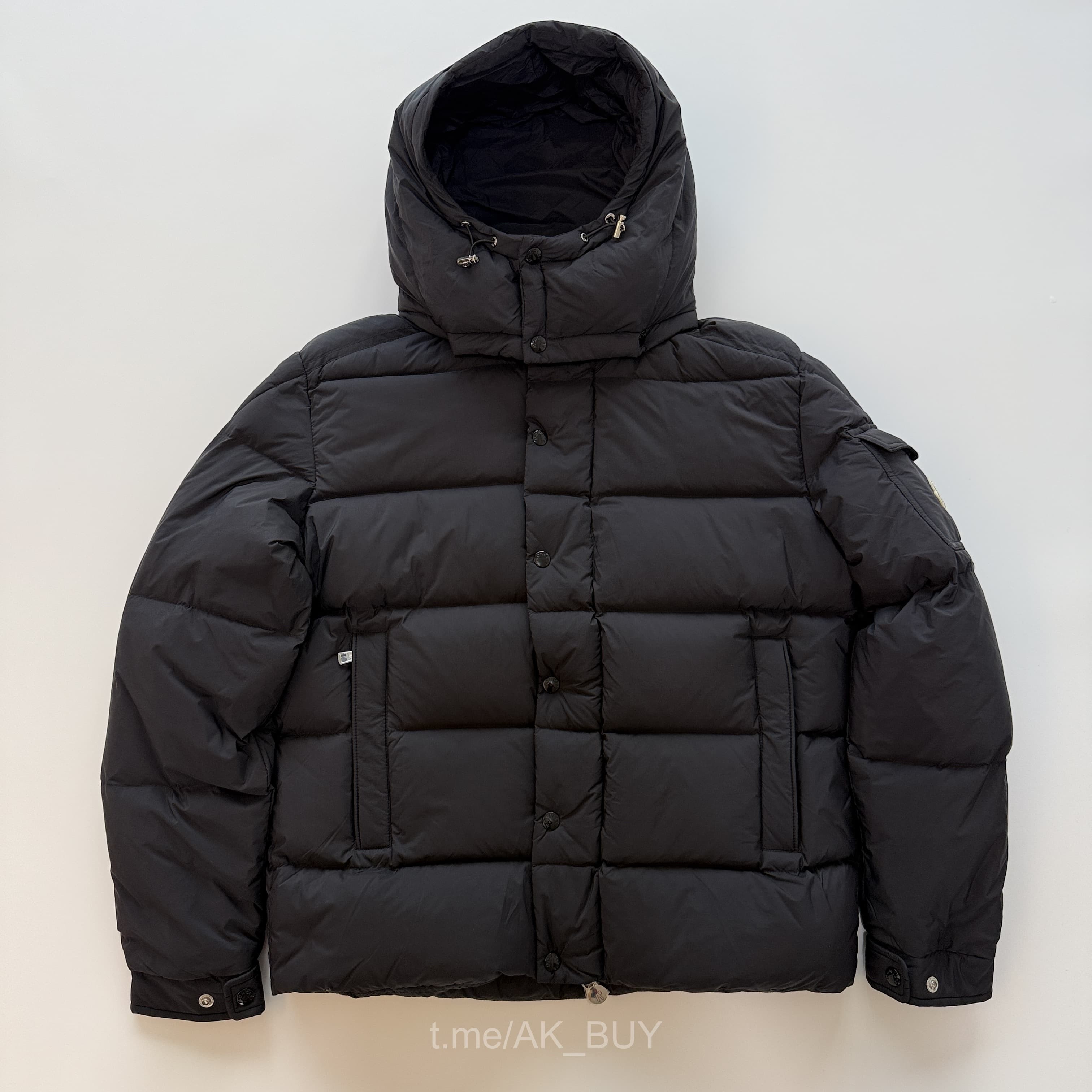Moncler Black Quilted Hooded Down Jacket