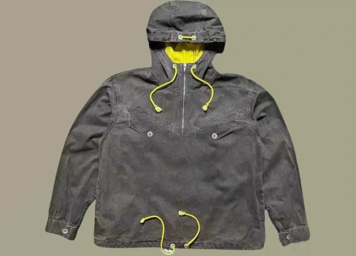 Tela Stella Grey Cotton Hooded Jacket