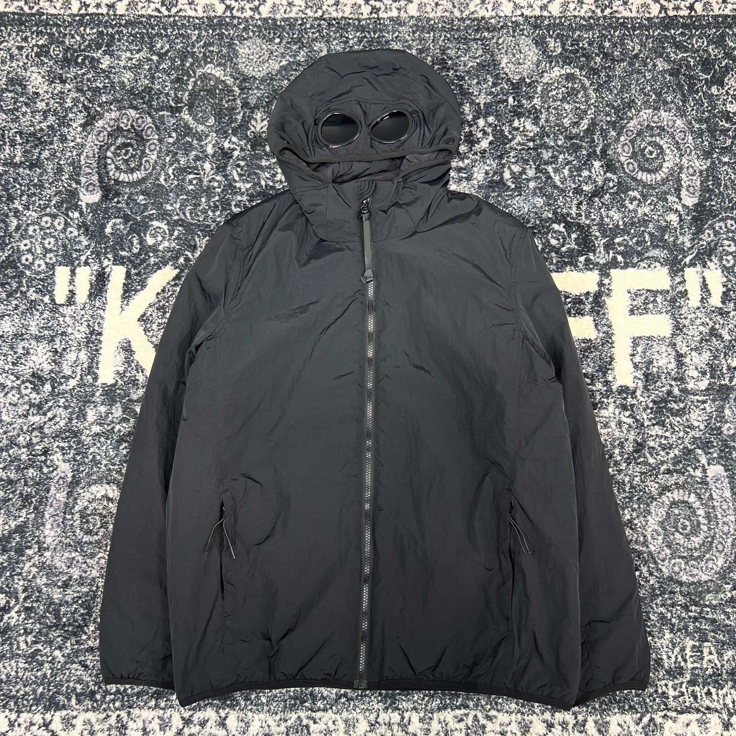 C.P. Company Black Nylon Goggle Hooded Jacket