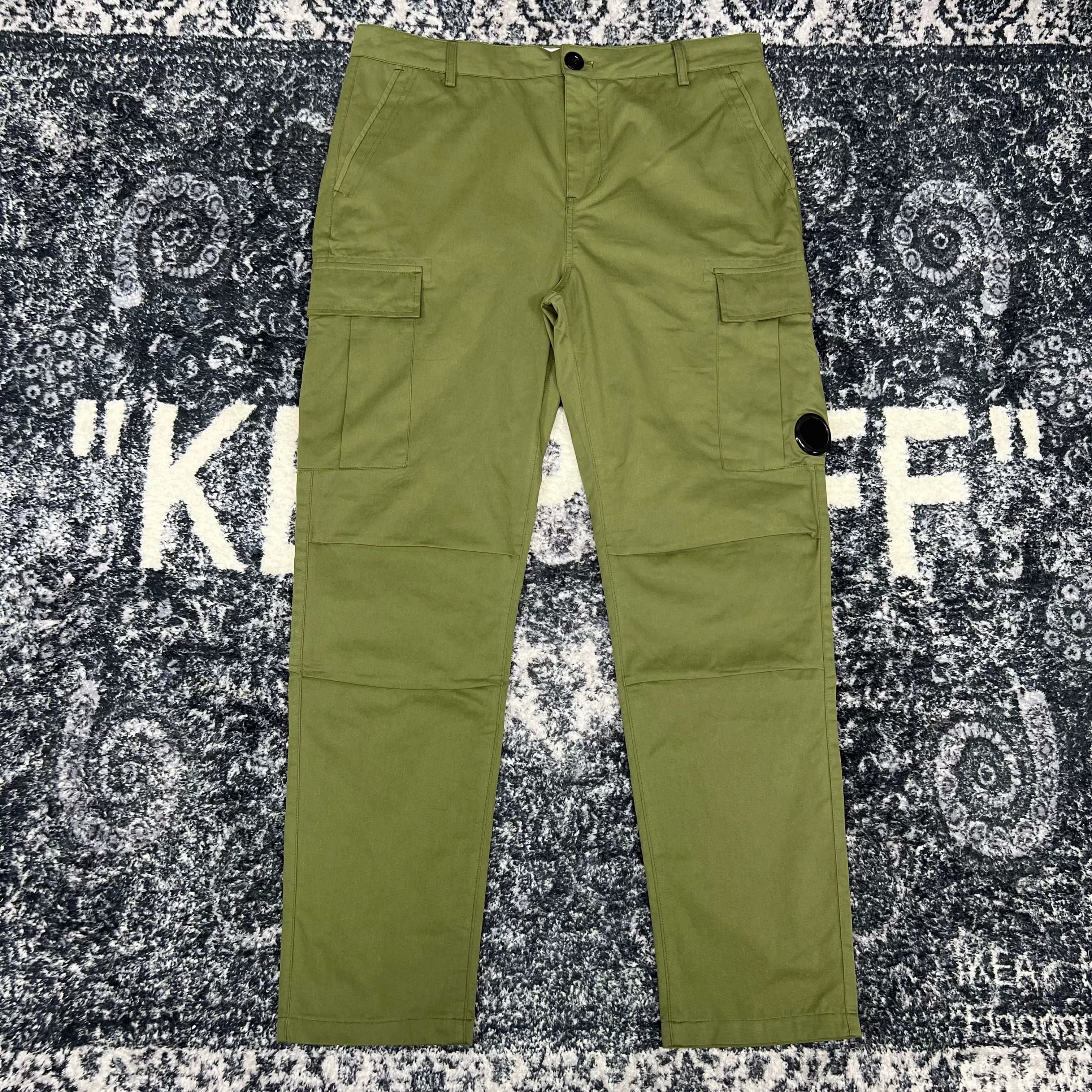 Stone Island Green Cotton Cargo Trousers