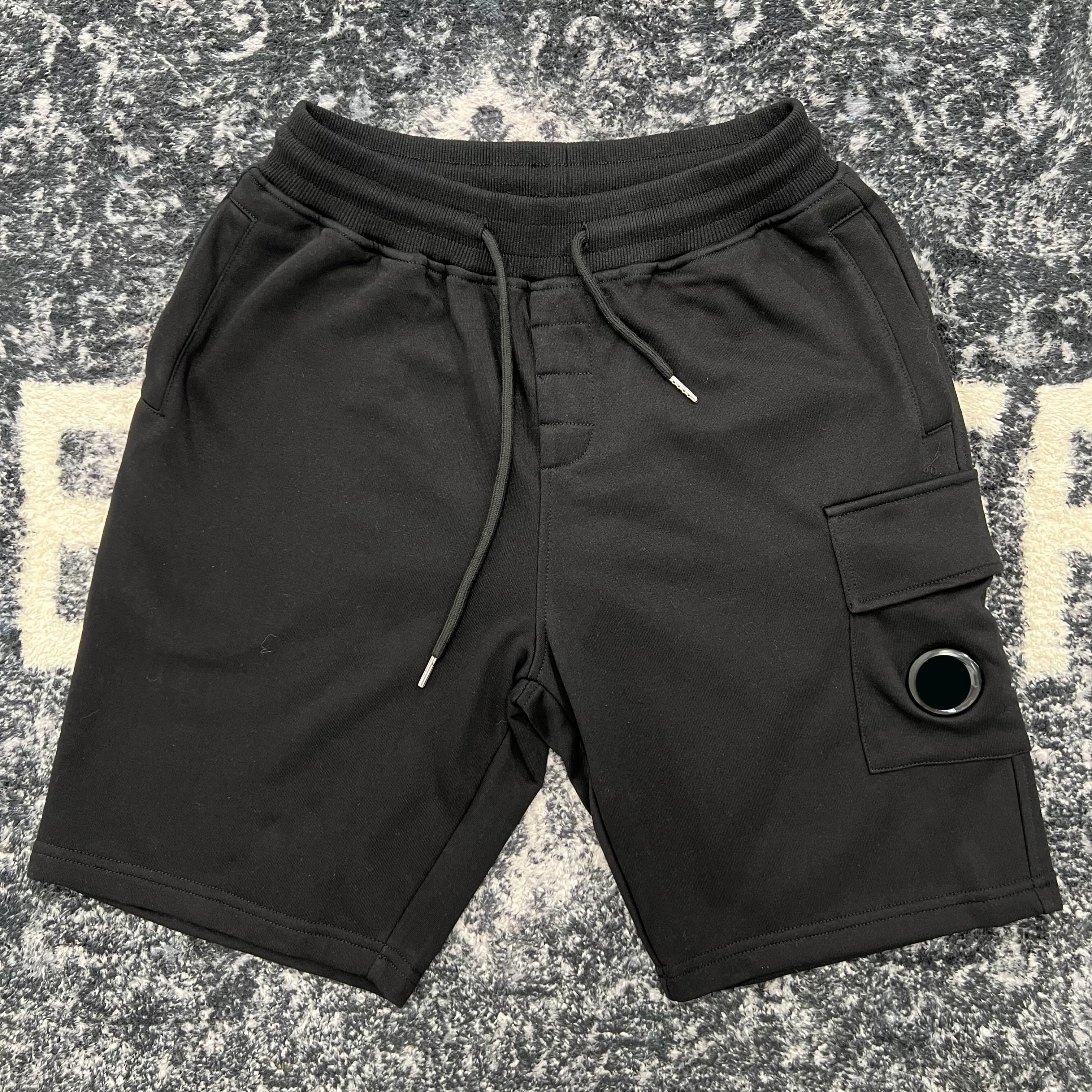 Stone Island Black Cotton Cargo Shorts