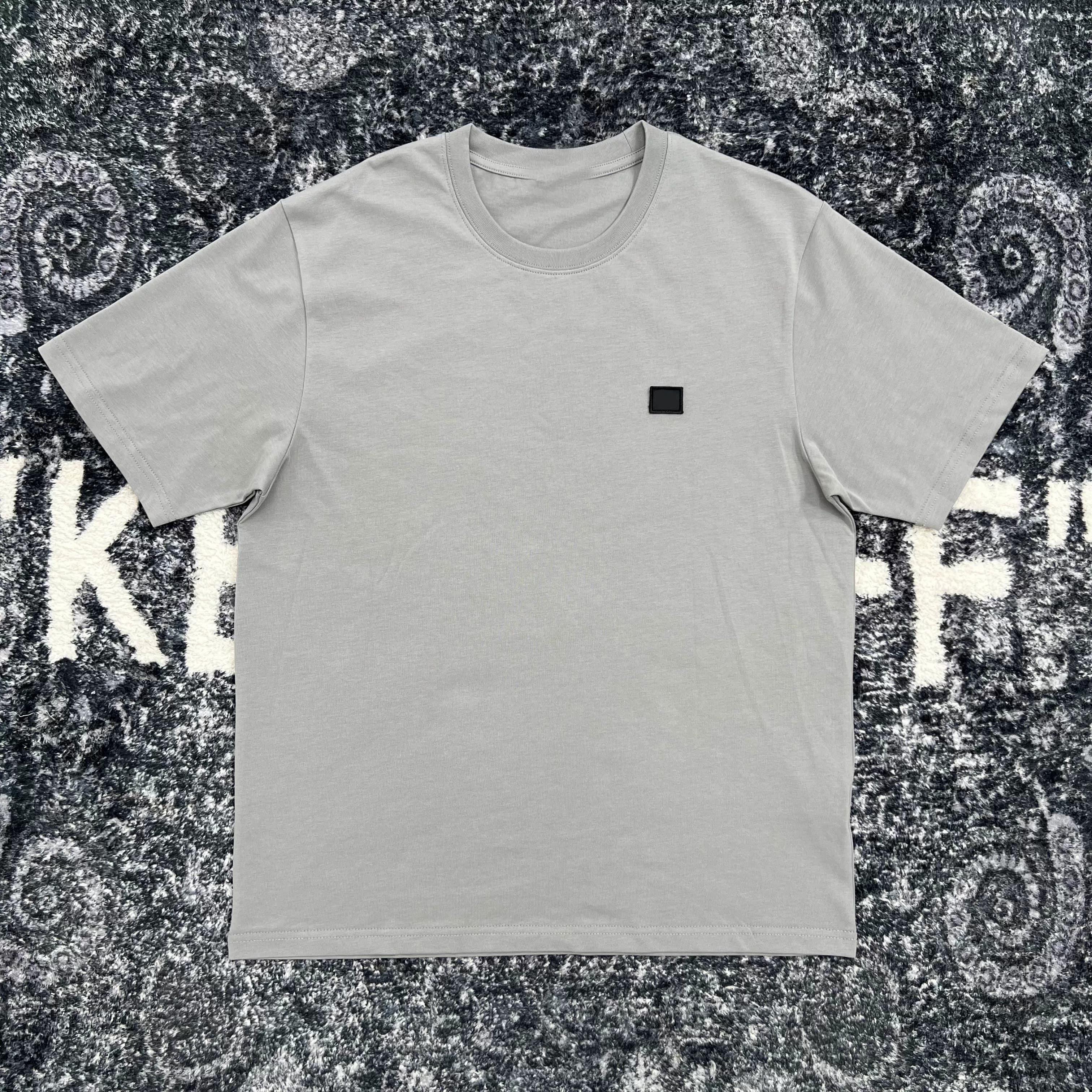 Stone Island Grey Cotton Crewneck T Shirt