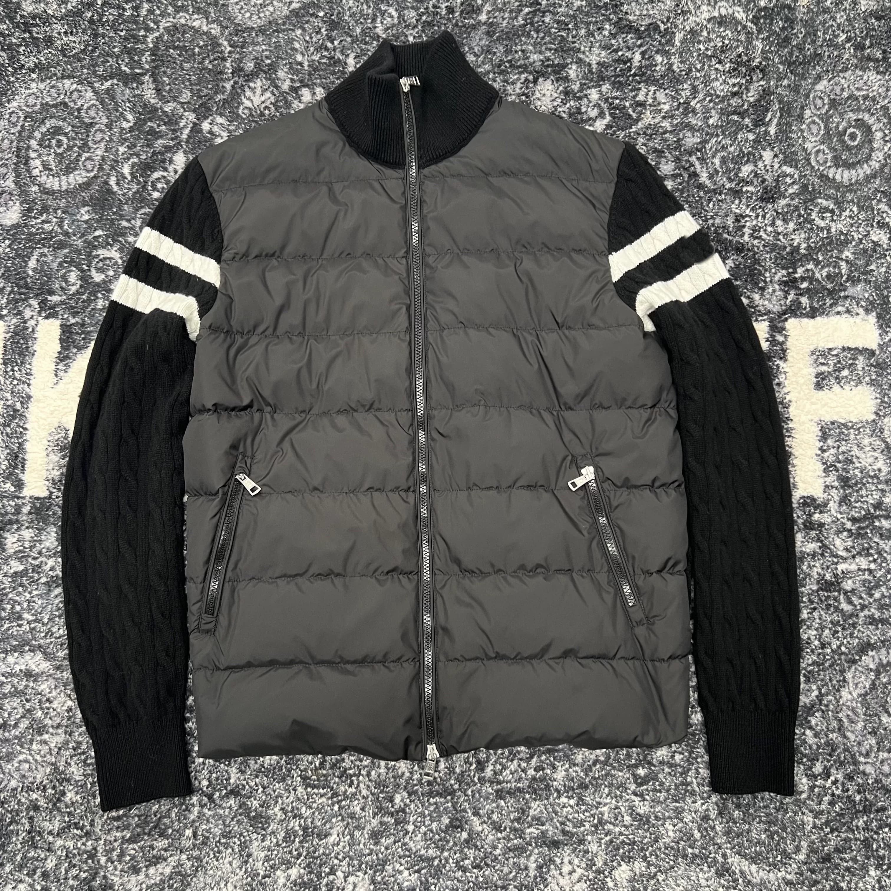 Stone Island Black Quilted Knit Jacket